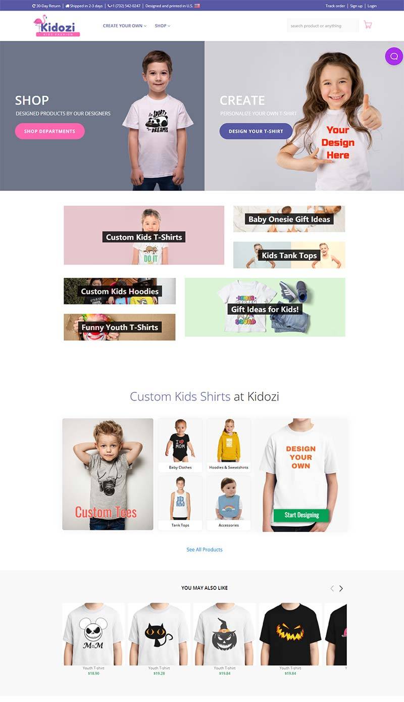 Kidozi 美国儿童衬衫品牌购物网站