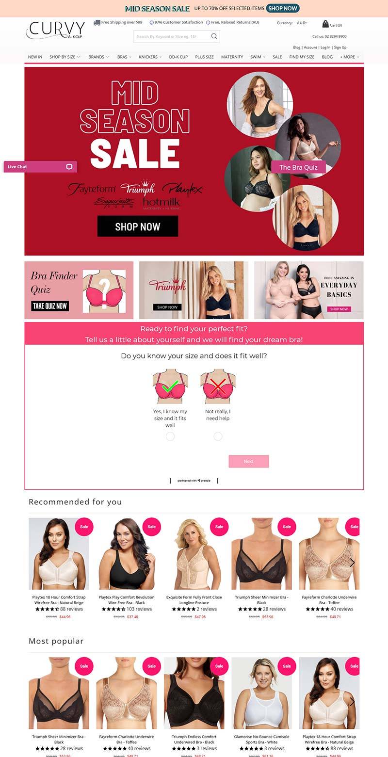 Curvy Bras 澳大利亚大码文胸品牌购物网站