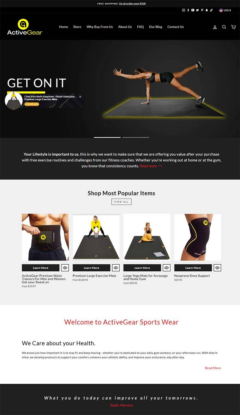 ActiveGear 美国瑜伽健身计划学习网站