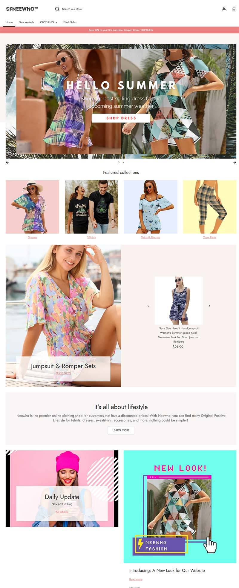 Neewho 美国时尚生活服饰品牌购物网站