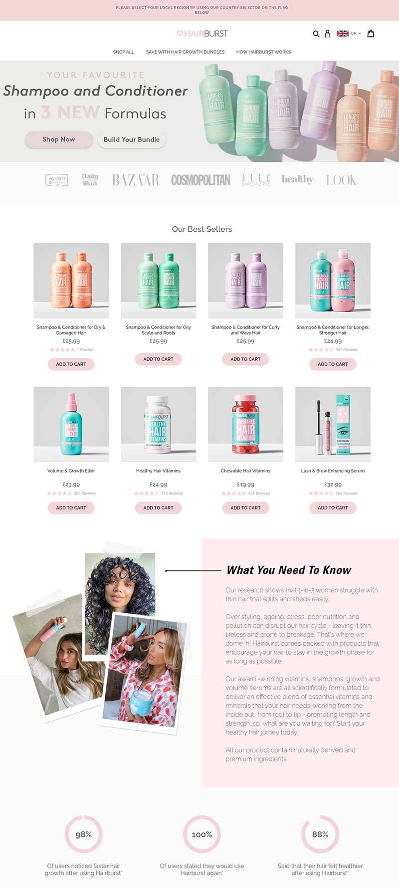 Hairburst 英国护发保养产品购物网站