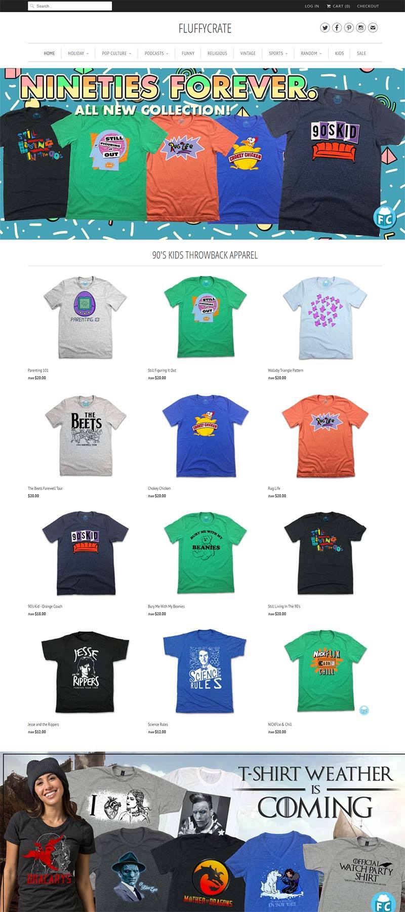 Fluffy crate 美国趣味T恤品牌购物网站