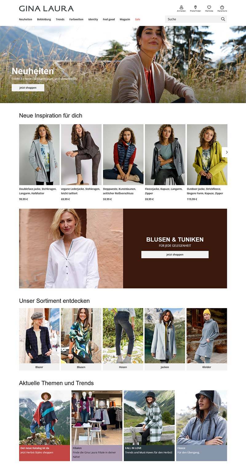 GINA LAURA 德国小清新女装品牌购物网站