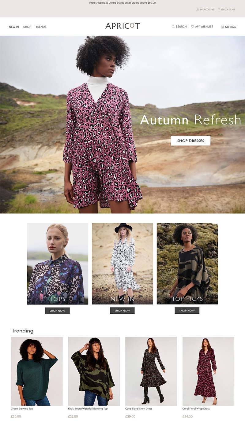 Apricot 英国时装百货品牌购物网站