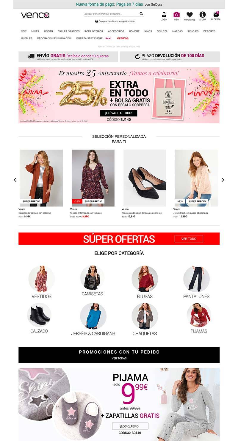 Venca 西班牙时尚服饰品牌购物网站
