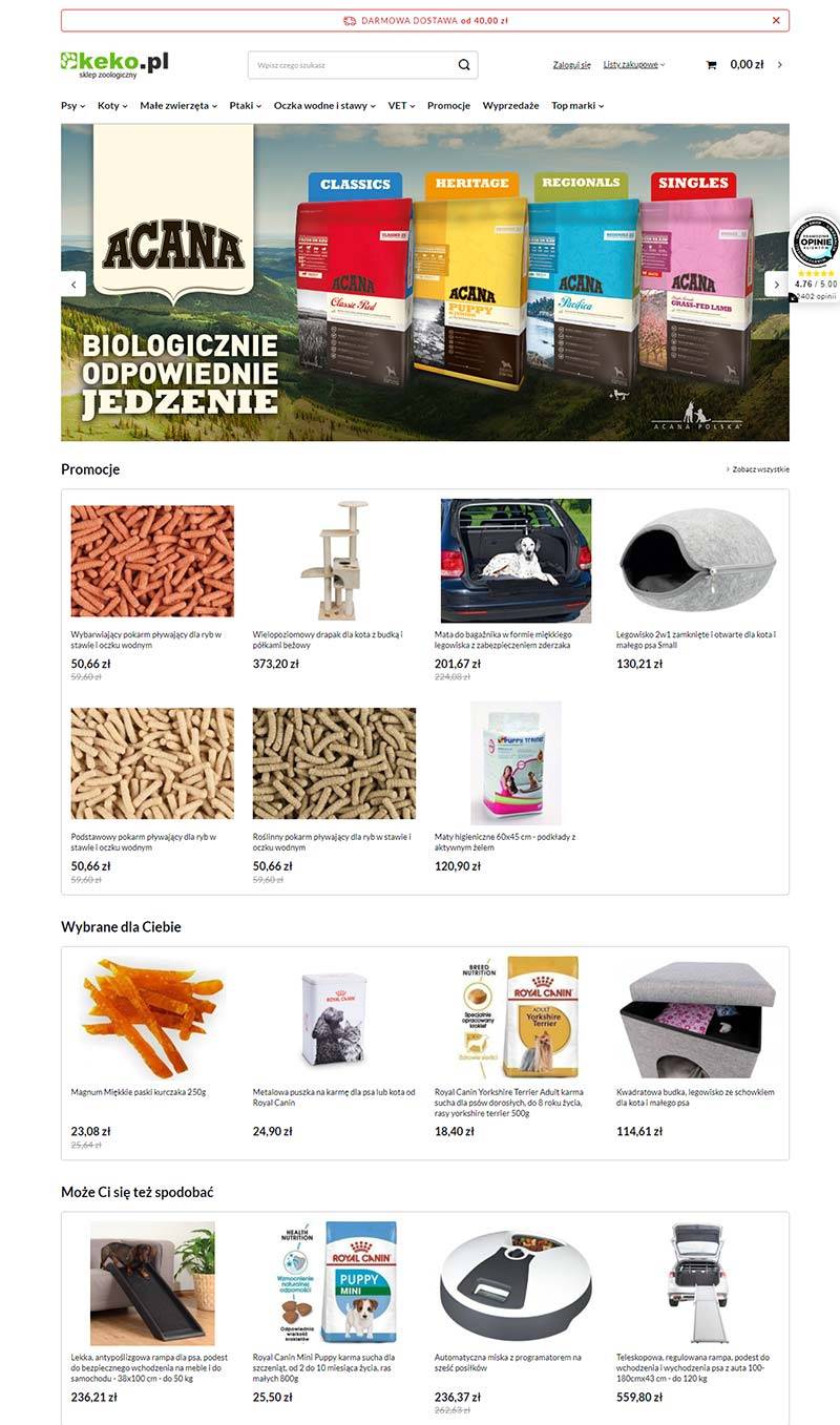 Keko 波兰宠物护理产品购物网站
