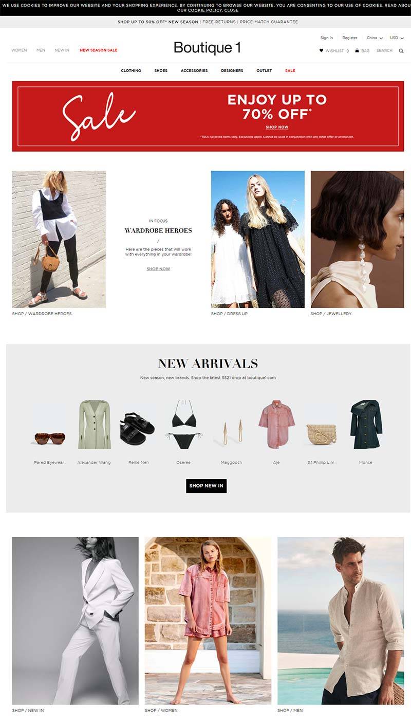 Boutique1 US 中东时尚奢侈品美国官网