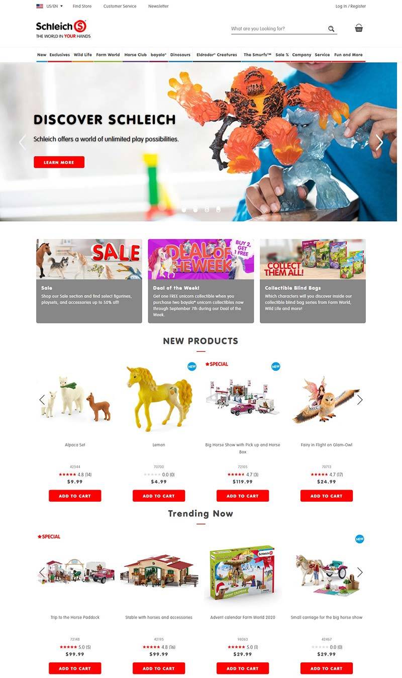 Schleich USA  德国塑胶玩具品牌美国官网