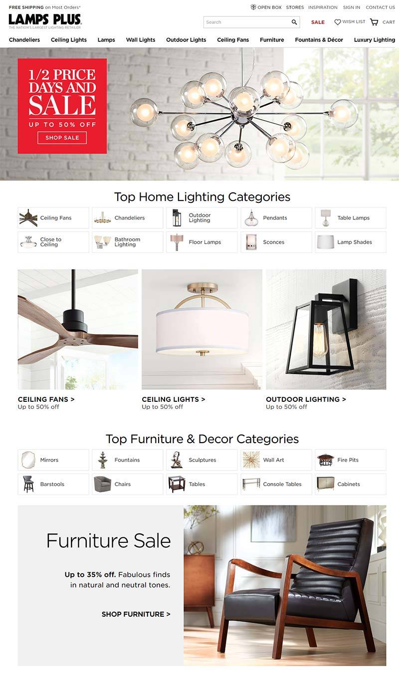 Lamps Plus 美国家居装饰品牌购物网站