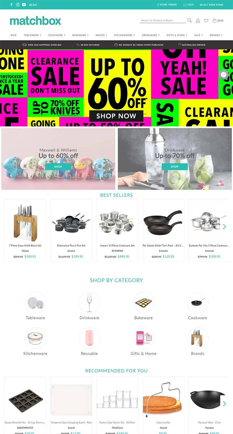 Matchbox 澳大利亚家庭用品购物网站