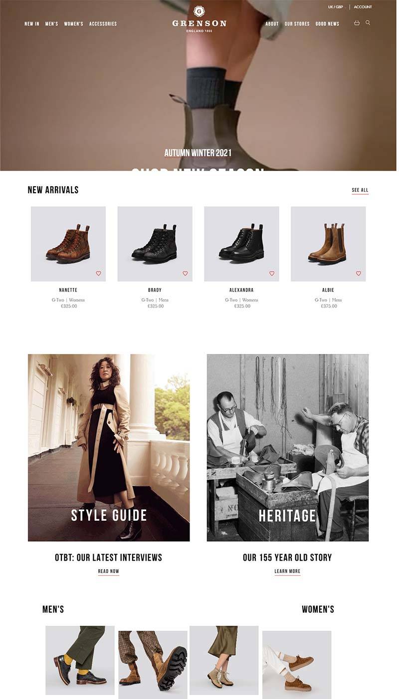 Grenson 英国经典鞋履品牌购物网站