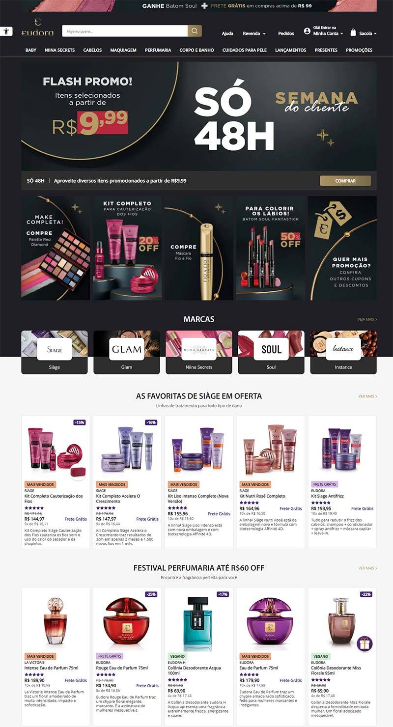 Eudora 巴西美容护肤品牌购物网站