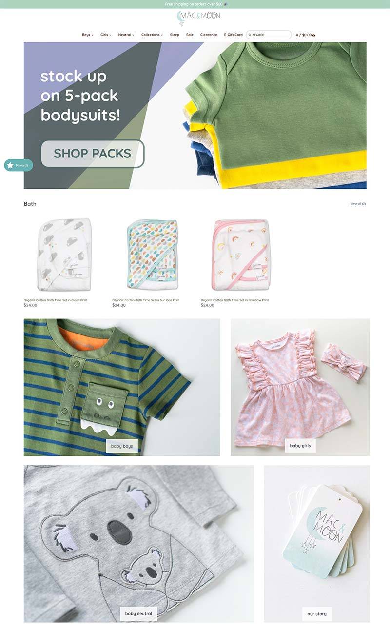 Mac & Moon 美国婴儿服饰产品购物网站