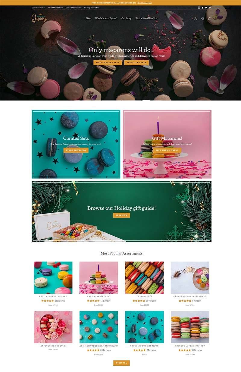Macaron Queen 法国马卡龙女王食品购物网站