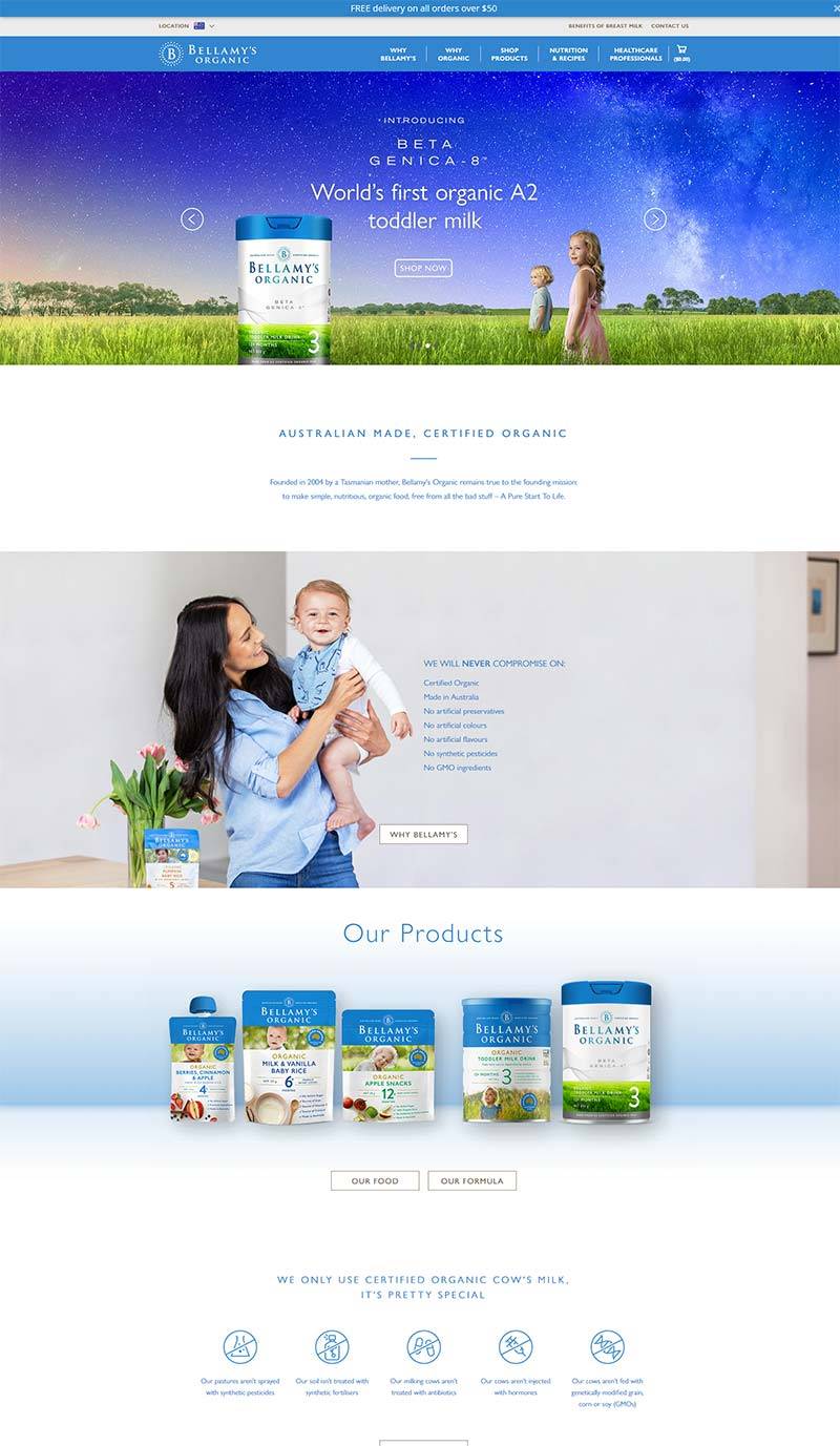Bellamy’s Organic 贝拉米-澳洲有机婴幼儿奶粉品牌购物网站