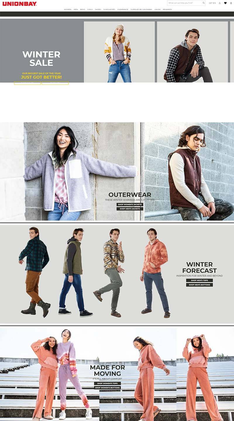 UNIONBAY 美国生活服饰品牌购物网站