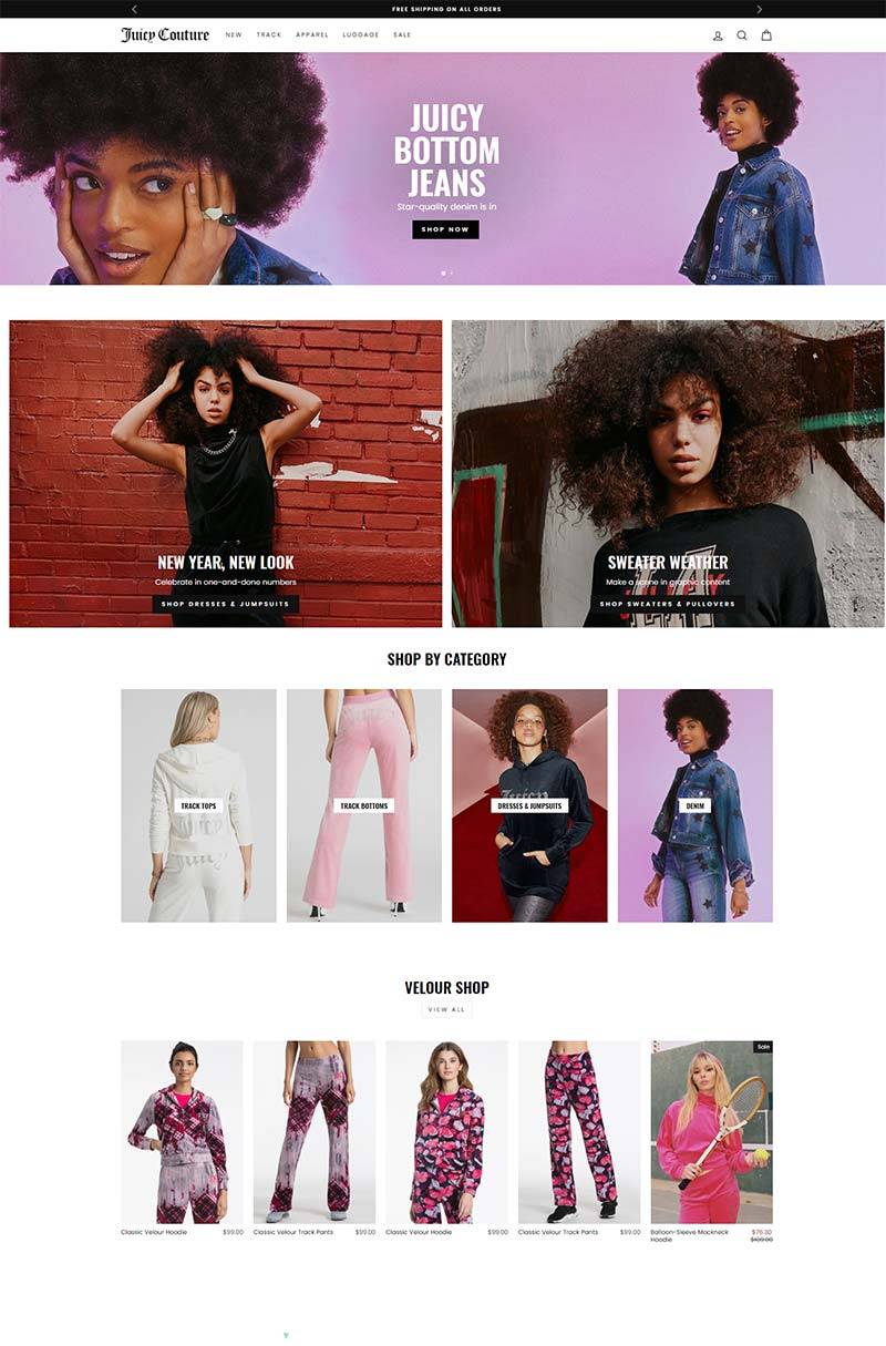 Juicy Couture 美国休闲运动女装品牌购物网站