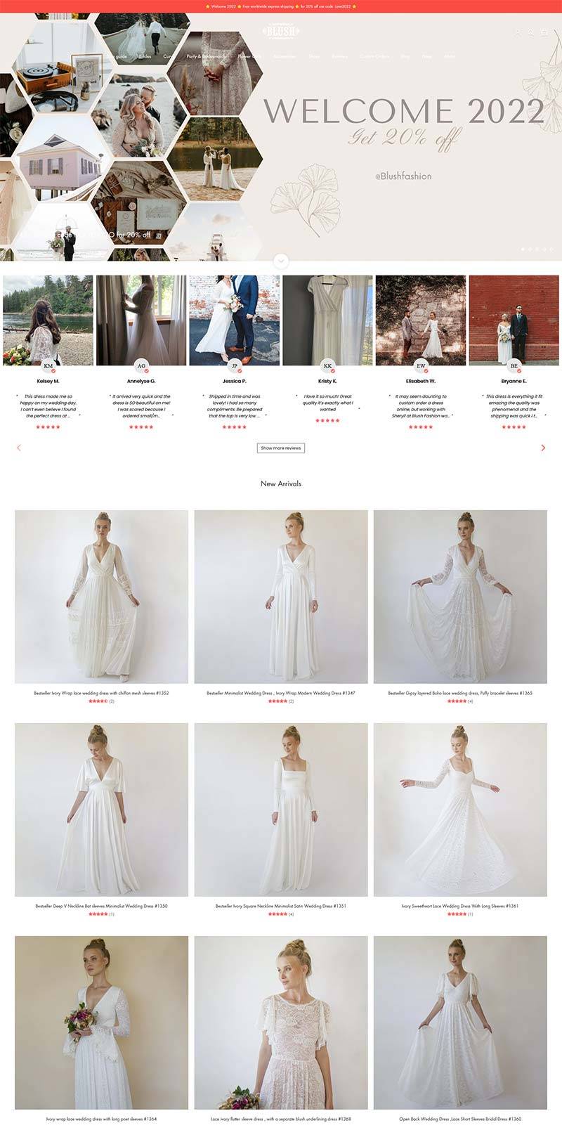 Blush Fashion 以色列婚纱礼服品牌购物网站