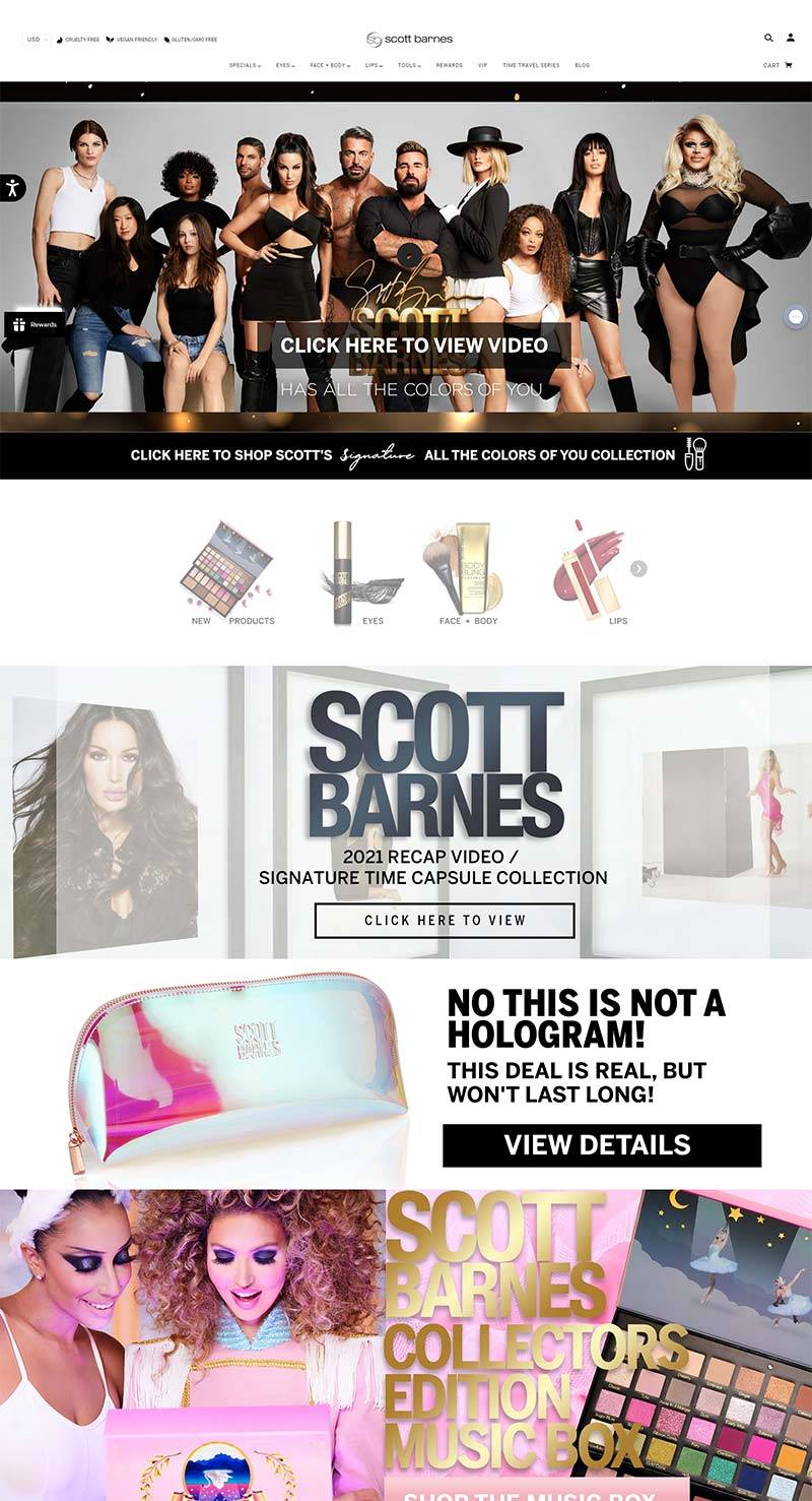 Scott Barnes 美国彩妆品牌购物网站