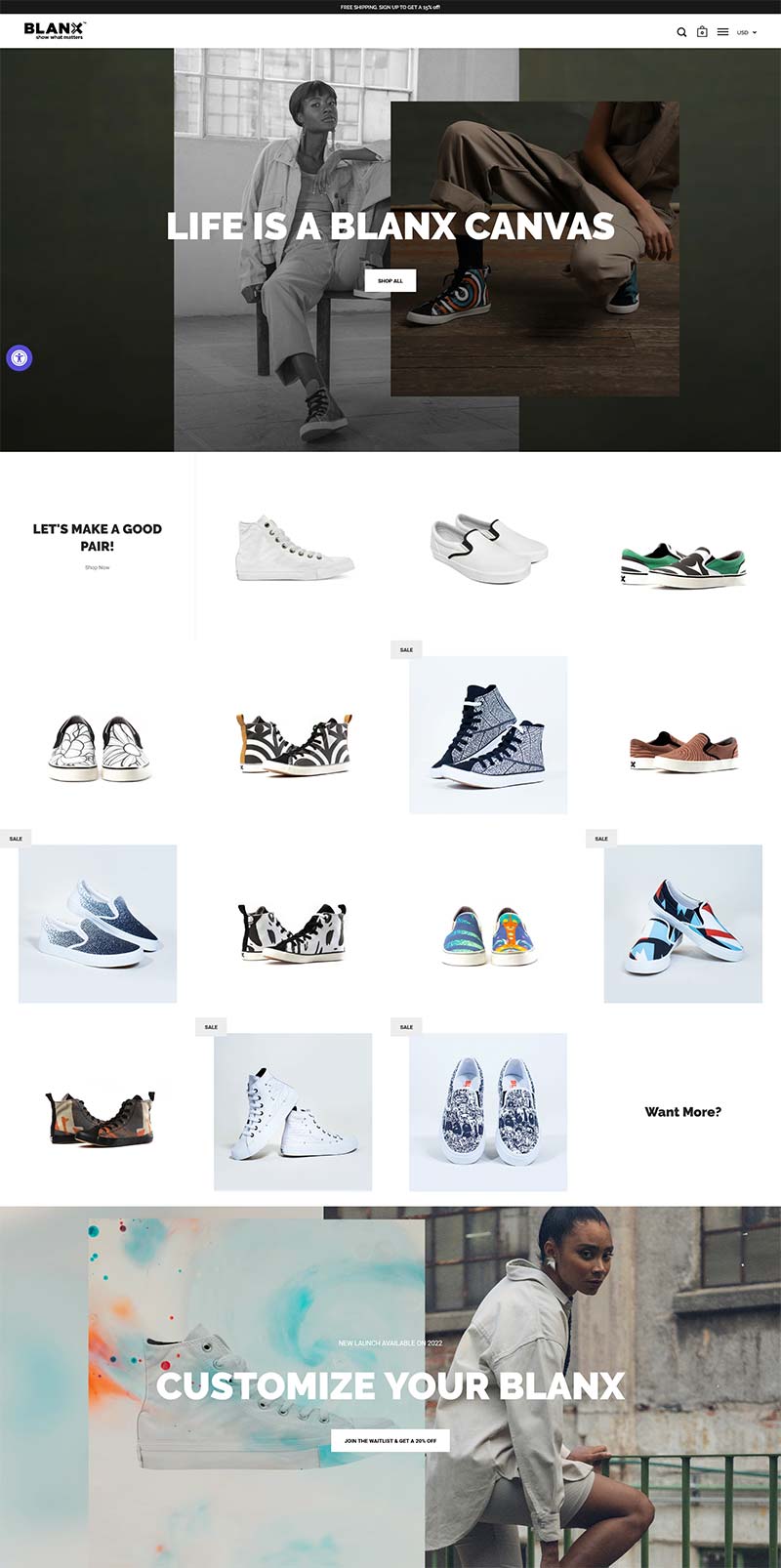 BLANX 美国运动女鞋品牌购物网站