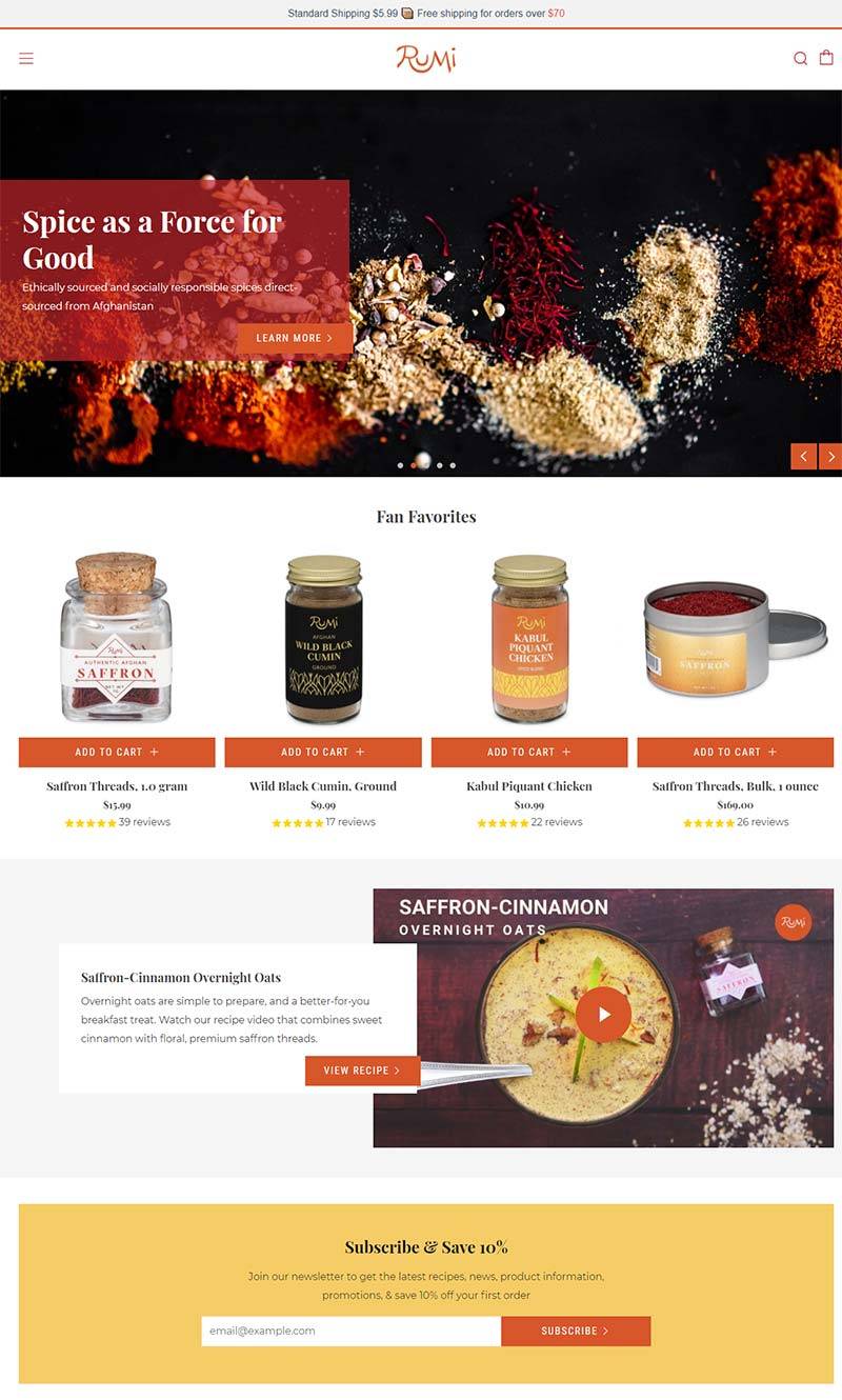 Rumi Spice 阿富汗烹饪香料购物网站