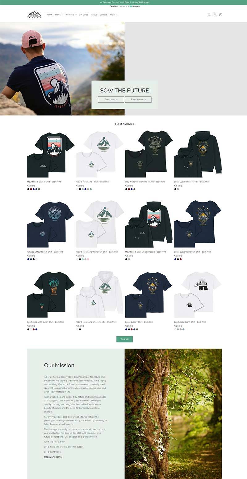 Treesteem 德国环保服饰品牌购物网站
