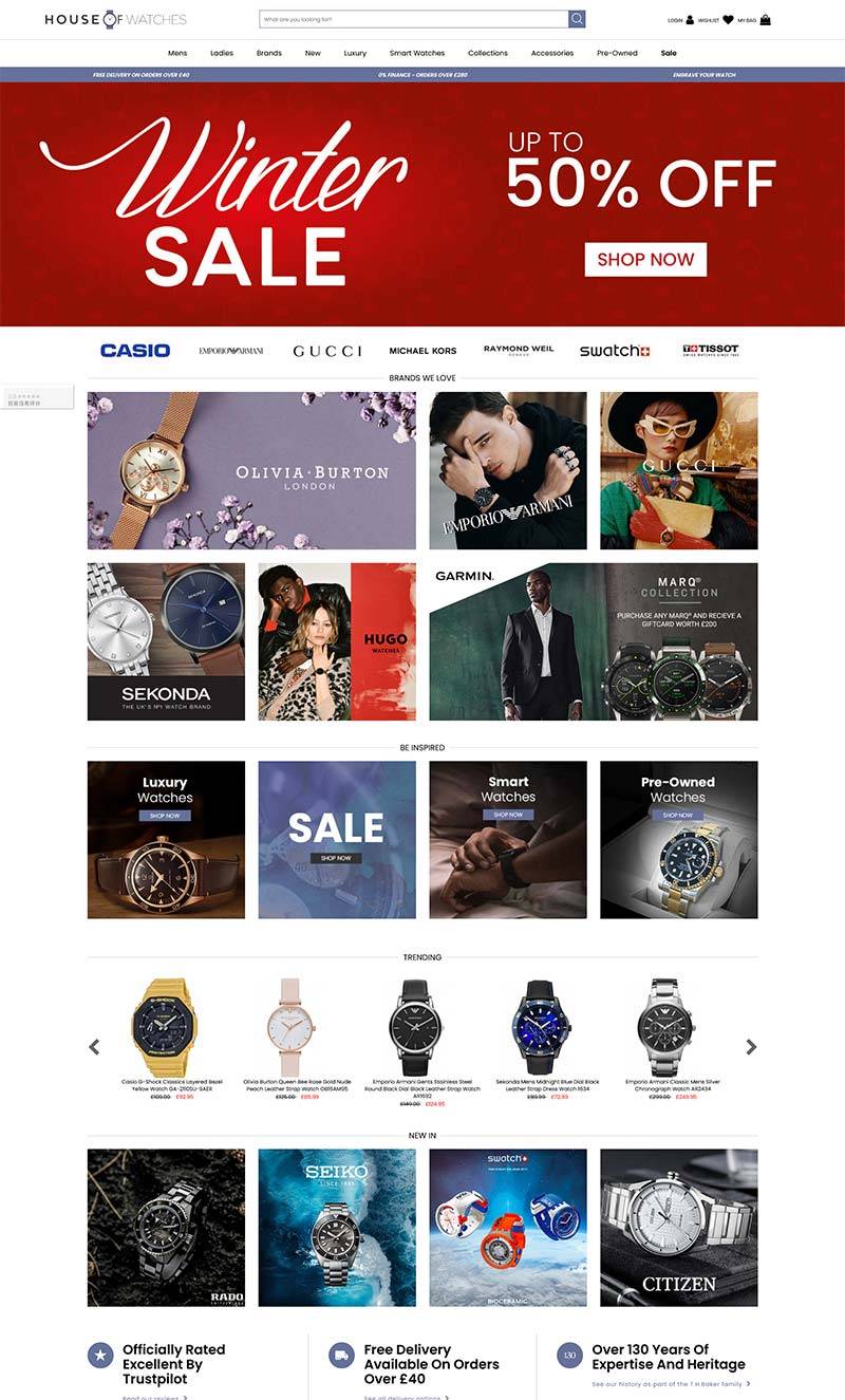 House of Watches 英国在线手表品牌零售网站