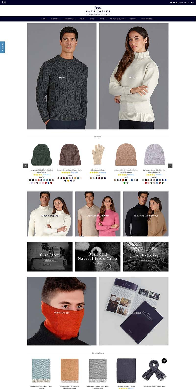 Paul James 英国针织时装品牌购物网站