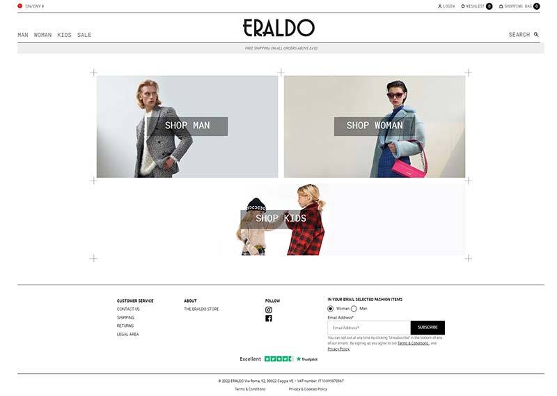 Eraldo Store 意大利时尚奢侈品购物网站