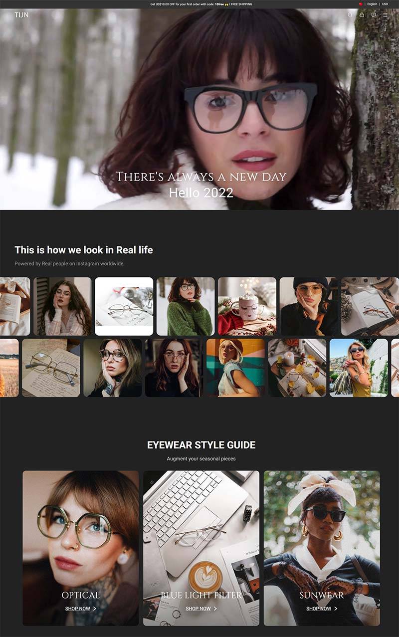 TIJN 中国时尚眼镜品牌跨境购物网站