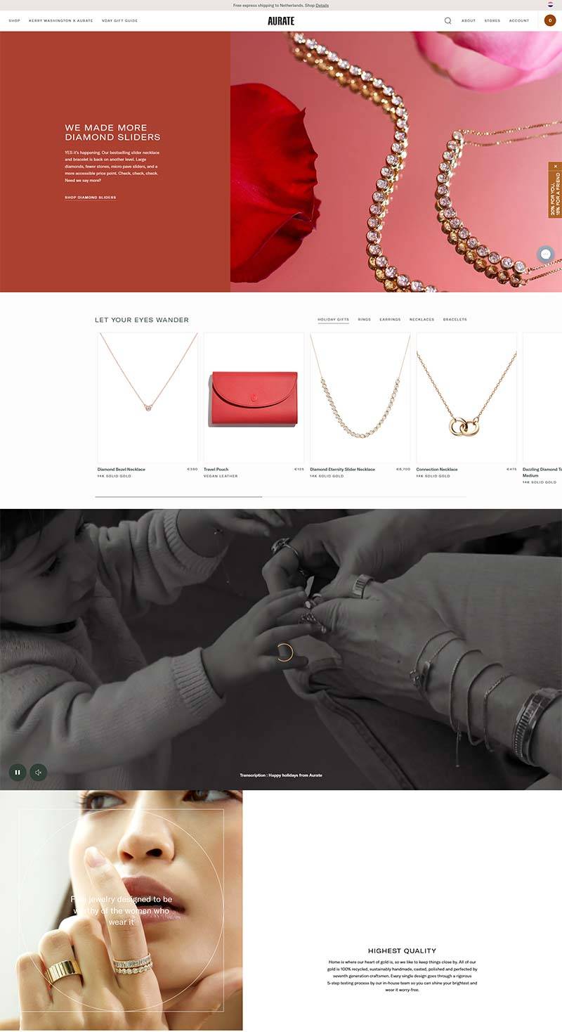 Aurate 美国高级珠宝品牌购物网站