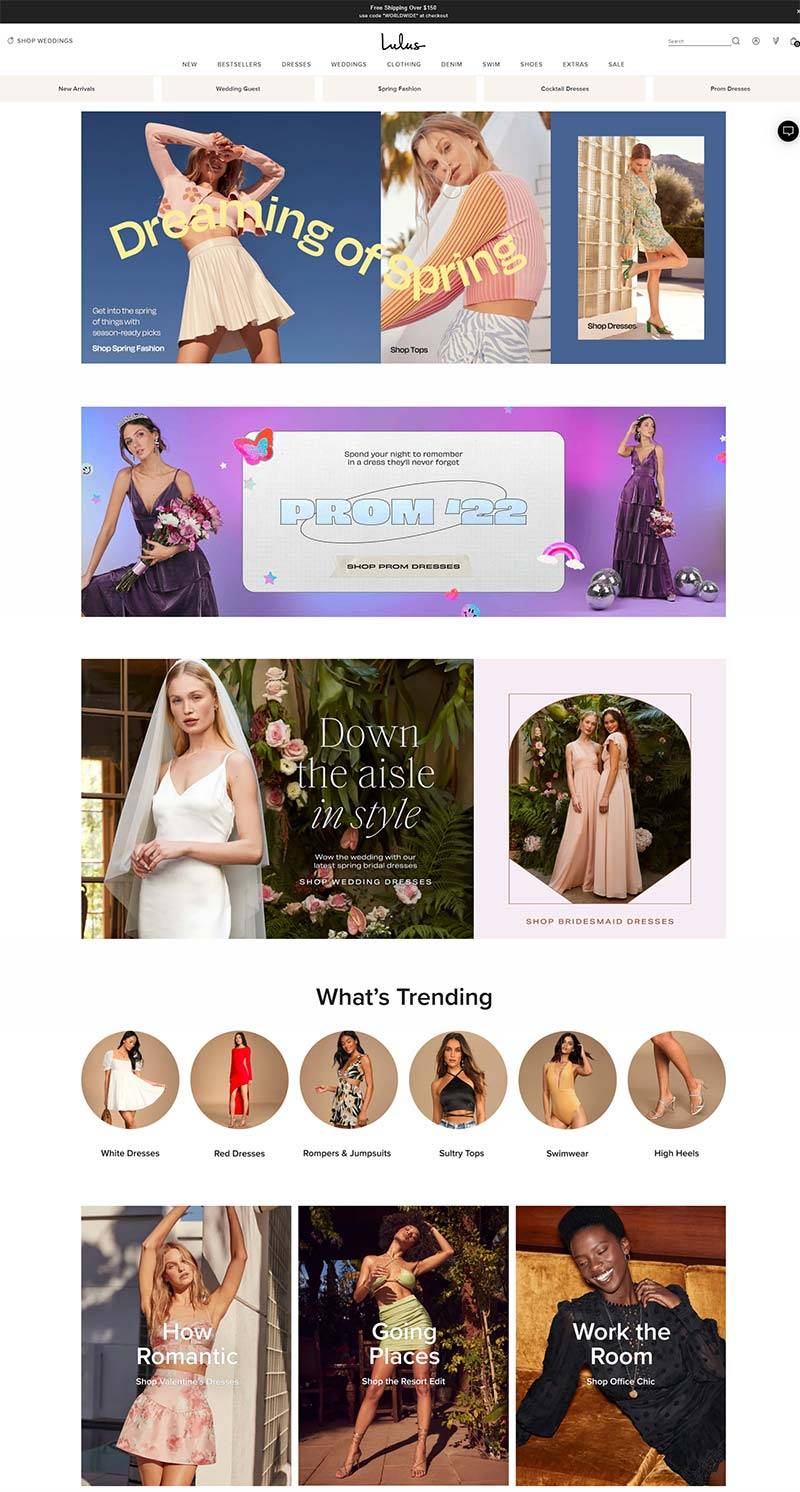 Lulus 美国轻奢女装品牌购物网站