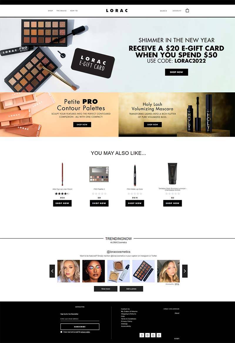 Lorac 美国好莱坞化妆品牌购物网站