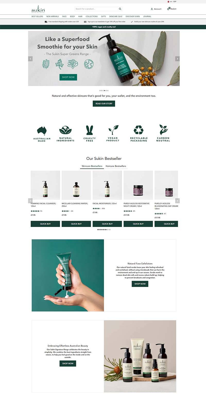 Sukin UK 苏芊-澳大利亚天然护肤品牌英国官网