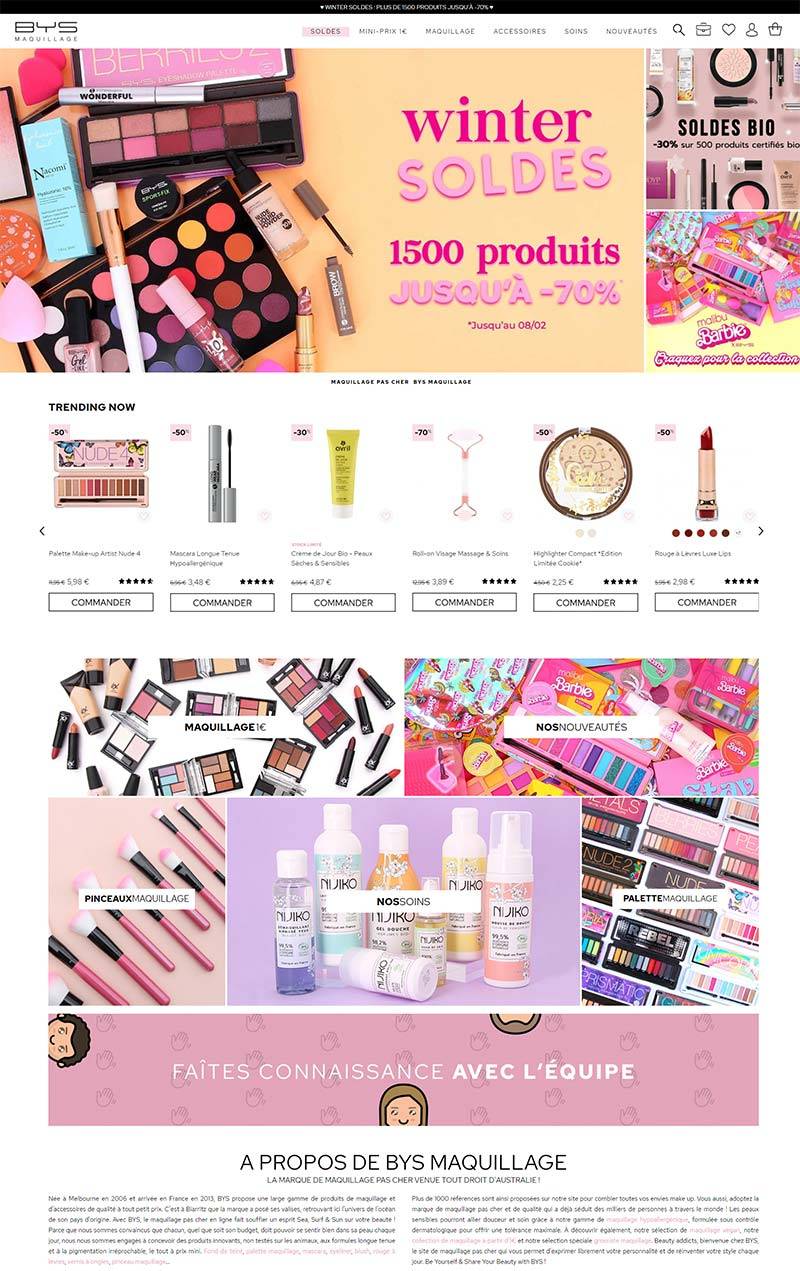 BYS Maquillage 法国平价彩妆品牌购物网站