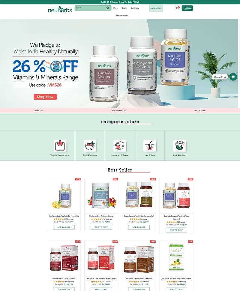 Neuherbs 印度天然营养品购物网站