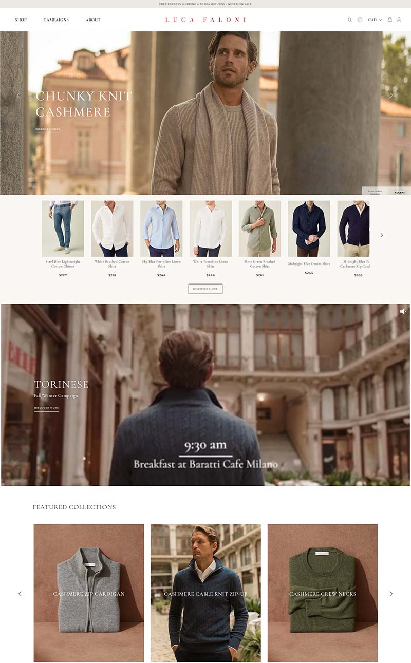 Luca Faloni 意大利高端男装品牌购物网站