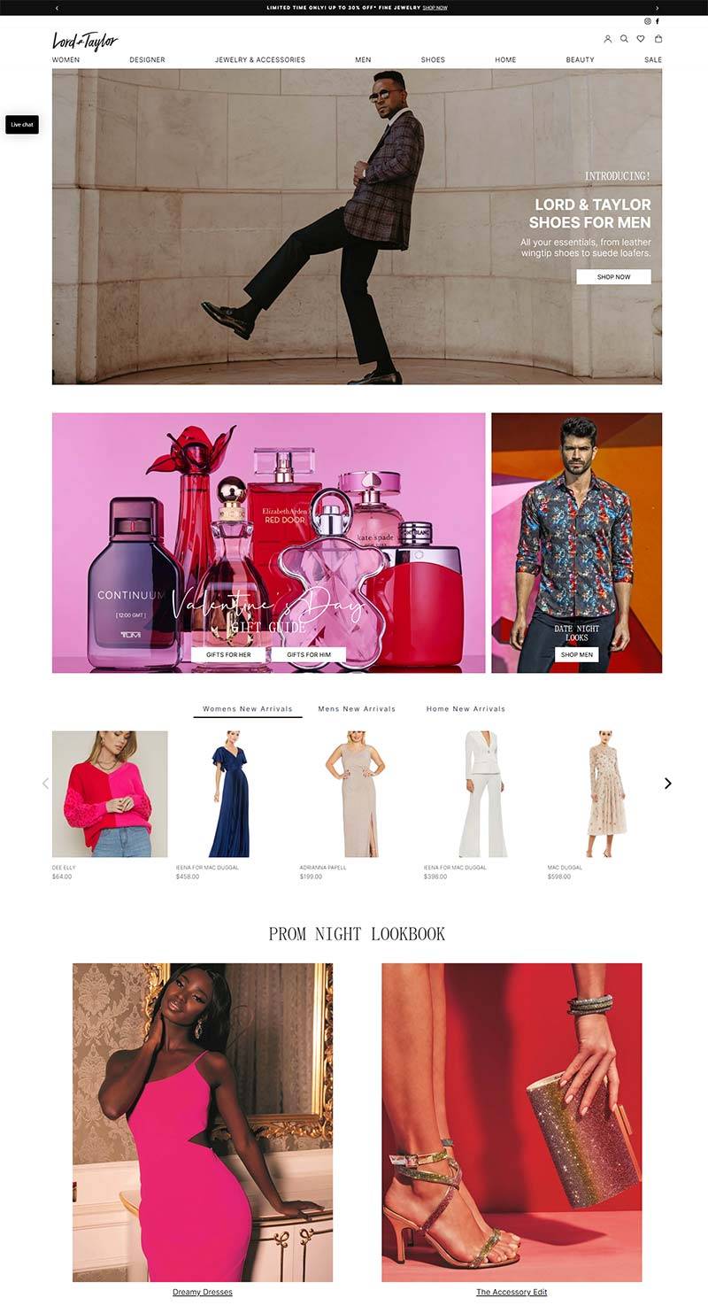 Lord & Taylor 美国时尚百货品牌购物网站