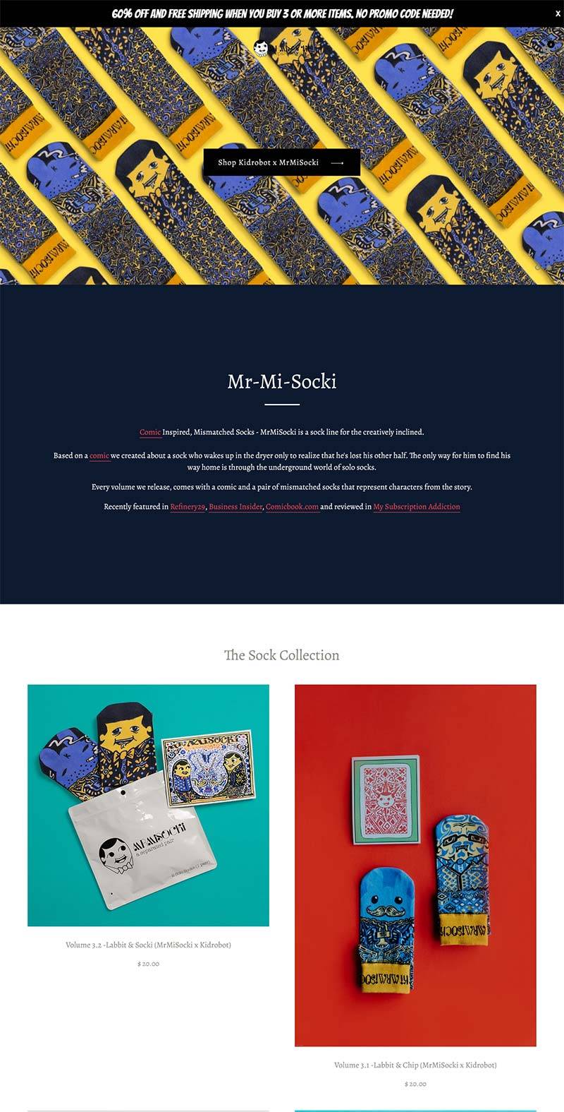 MrMiSocki 美国时尚创意袜子购物网站