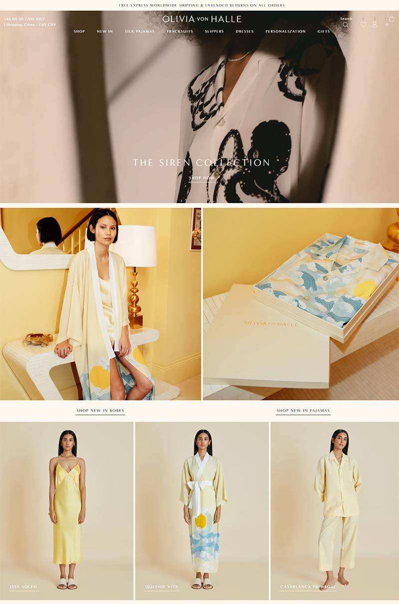 Olivia von Halle 英国高端睡衣品牌购物网站