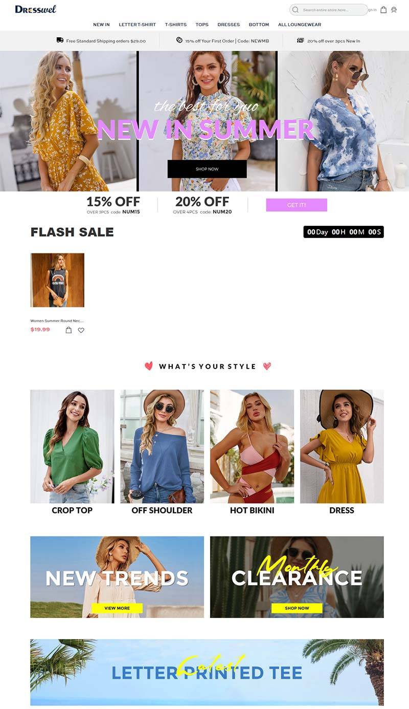 Dresswel 美国时尚女装购物网站