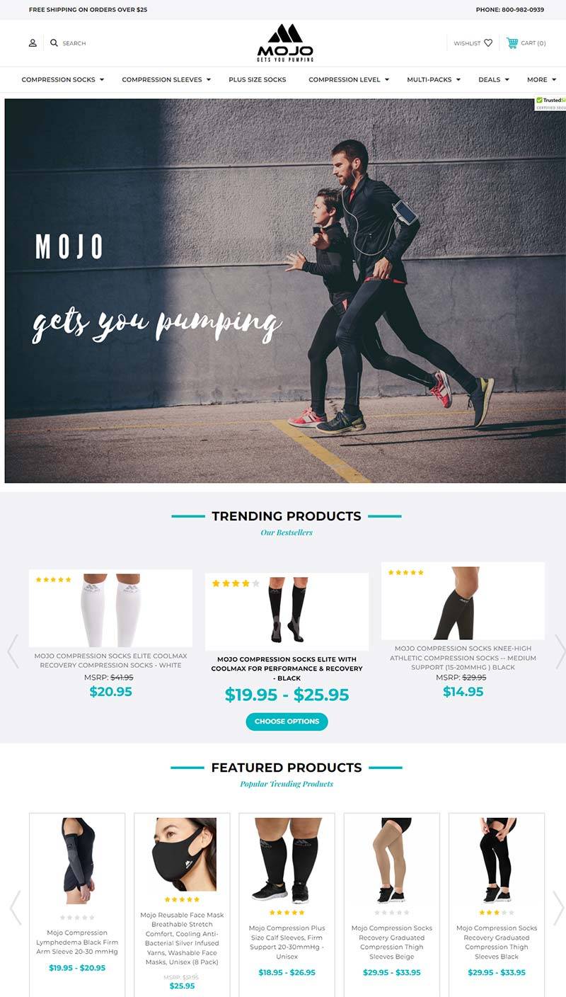 Mojo Socks 美国高性能运动袜品牌购物网站