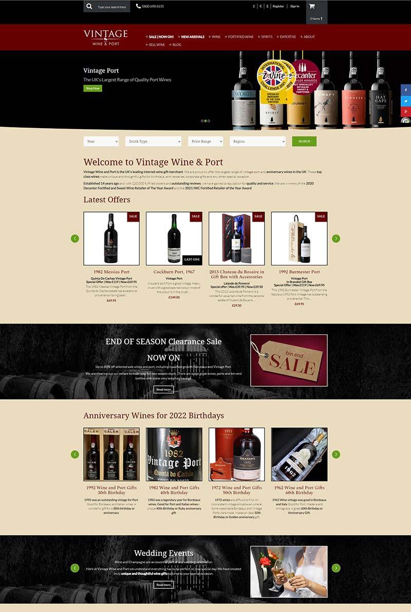 Vintage Wine & Port 英国葡萄酒礼品订购网站