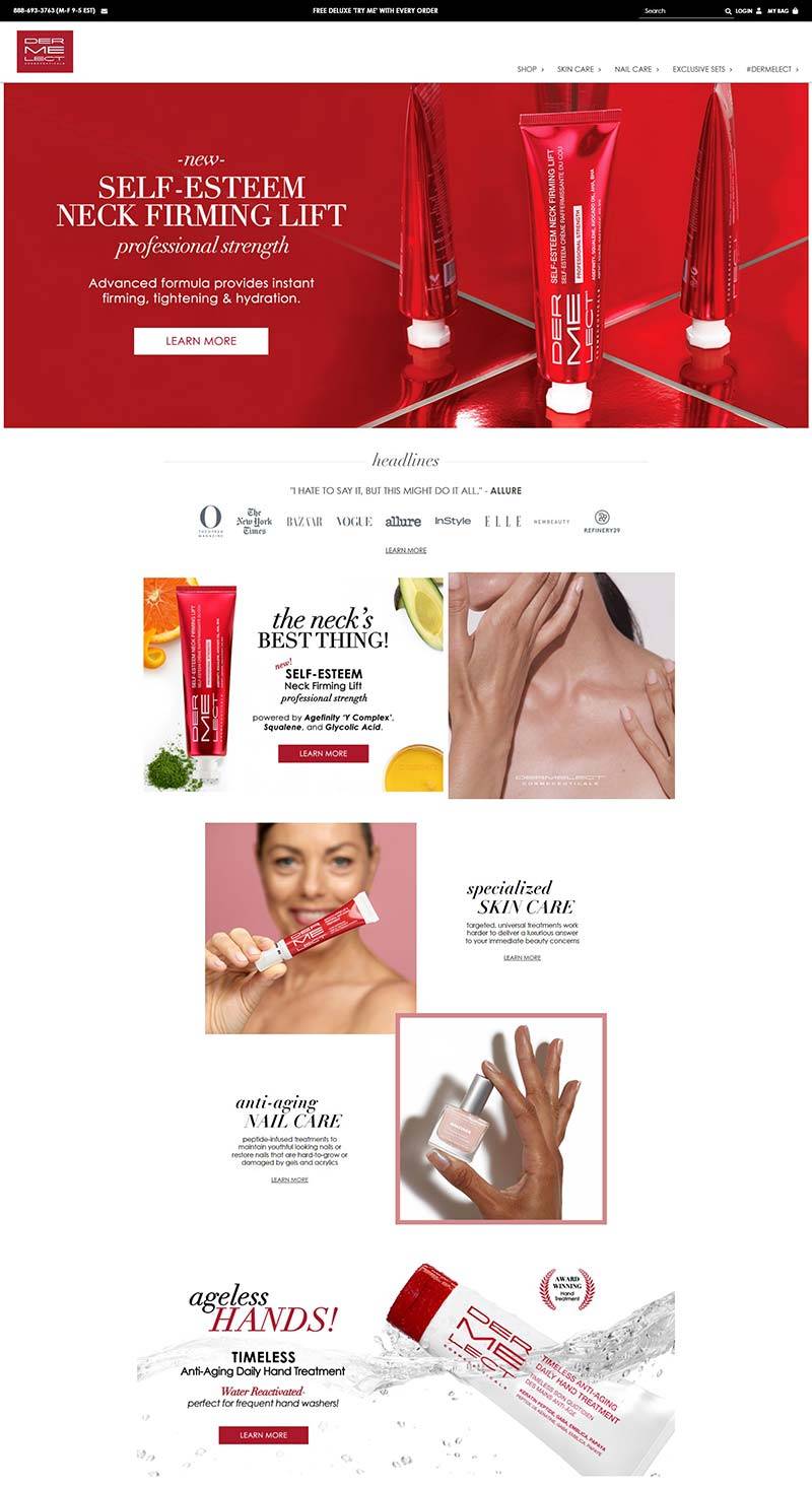 Dermelect 美国奢华护肤品牌购物网站