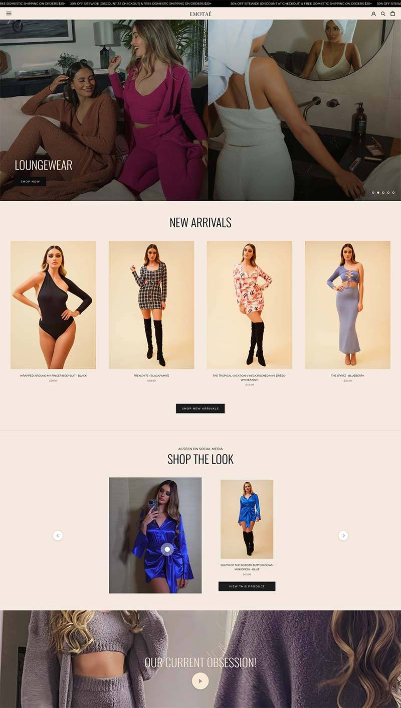 EMOTAÉ 美国女性时装品牌购物网站