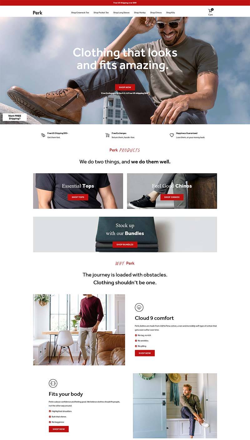 Perk 美国高端男装品牌购物网站