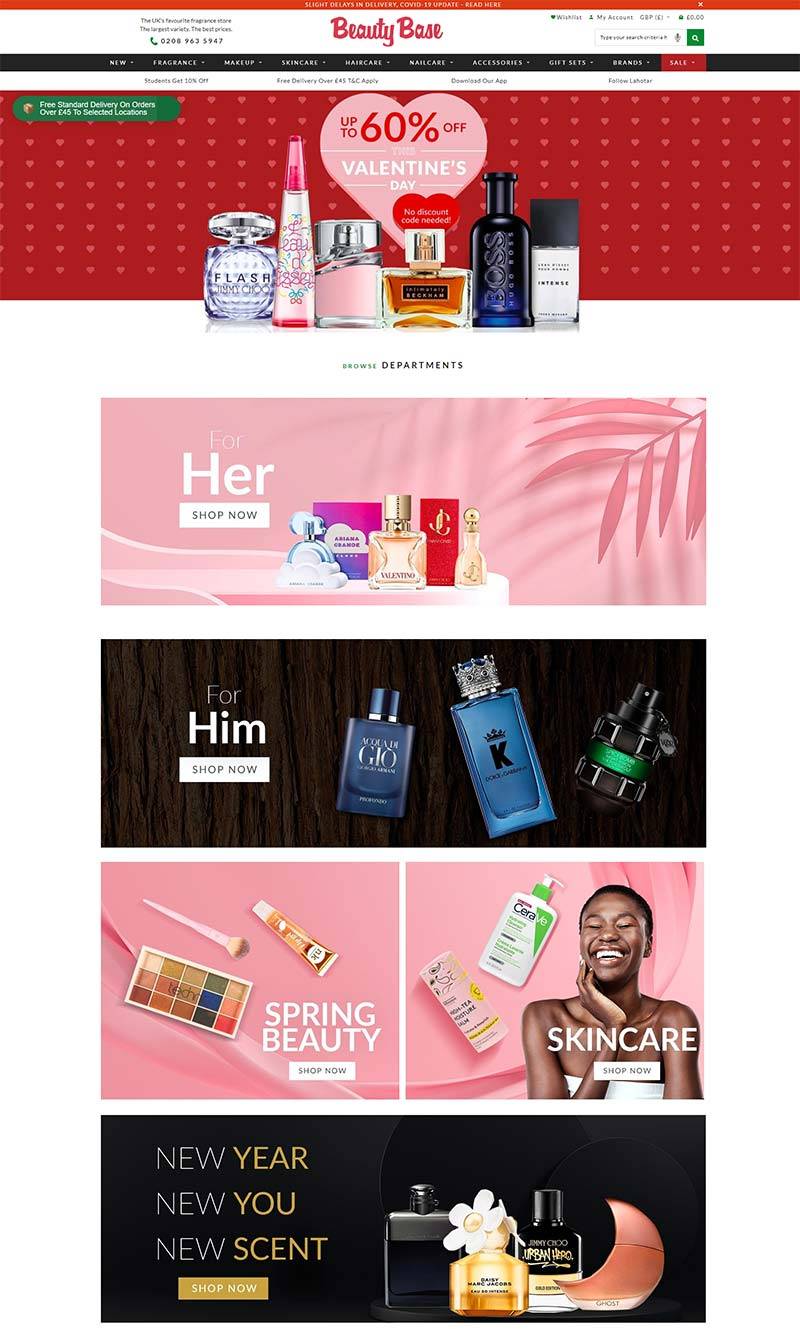 Beauty Base 英国香水美容品牌购物网站