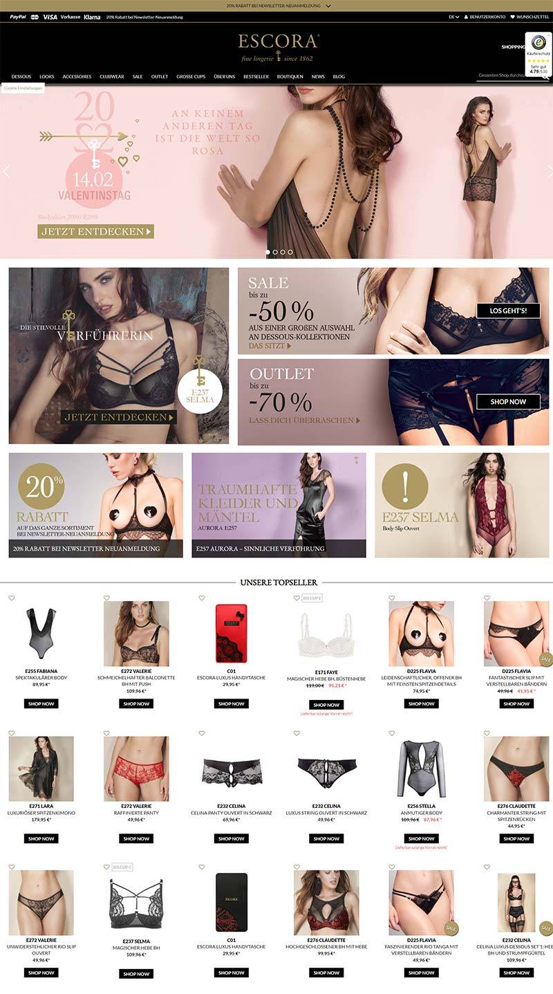 ESCORA 德国性感内衣品牌购物网站