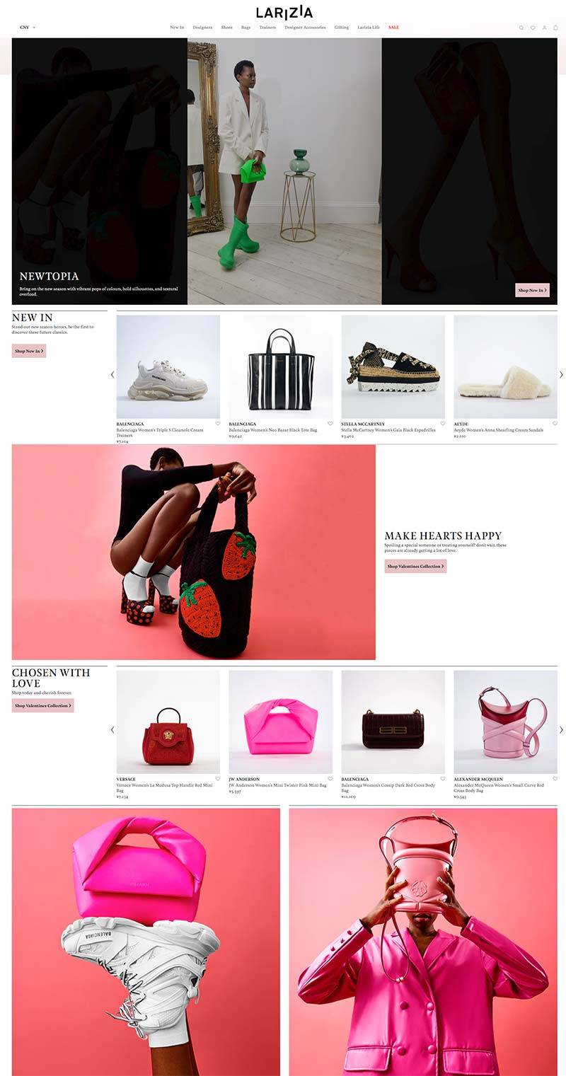 Larizia 英国奢侈品鞋包品牌购物网站