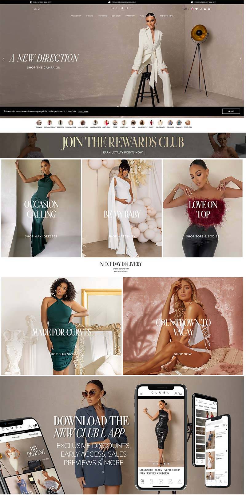 Club L London 英国时尚女装品牌购物网站
